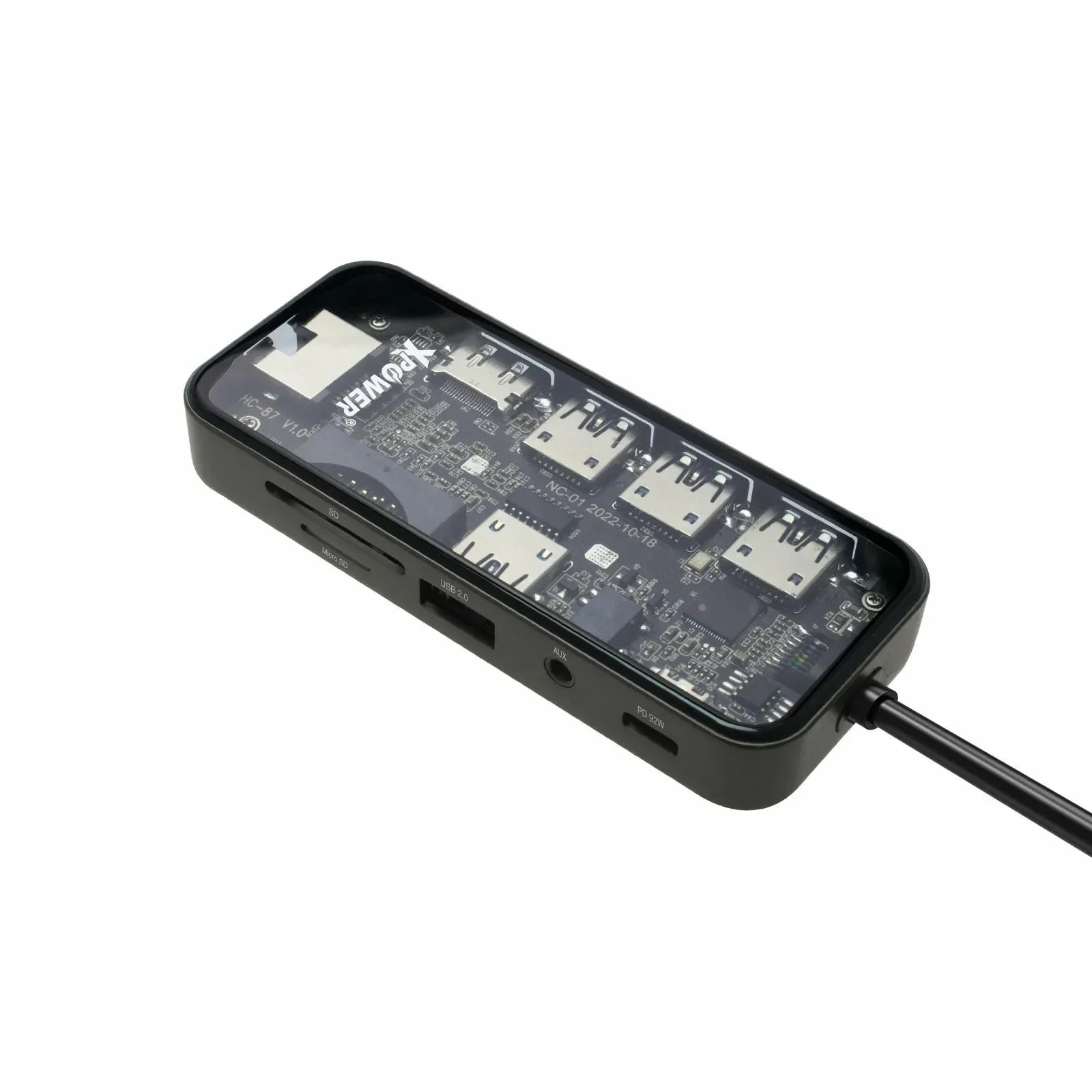 XPower HI10 10 In 1 92W PD Type-C Hub - Grey XPower HI10 10 In 1 92W PD Type-C Hub - Grey